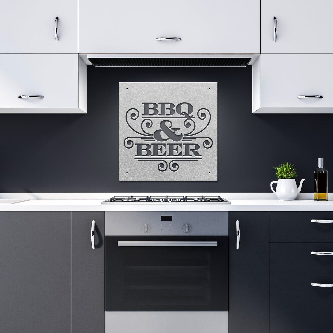 BBQ and Beer_ Steel Wall Art Sign
