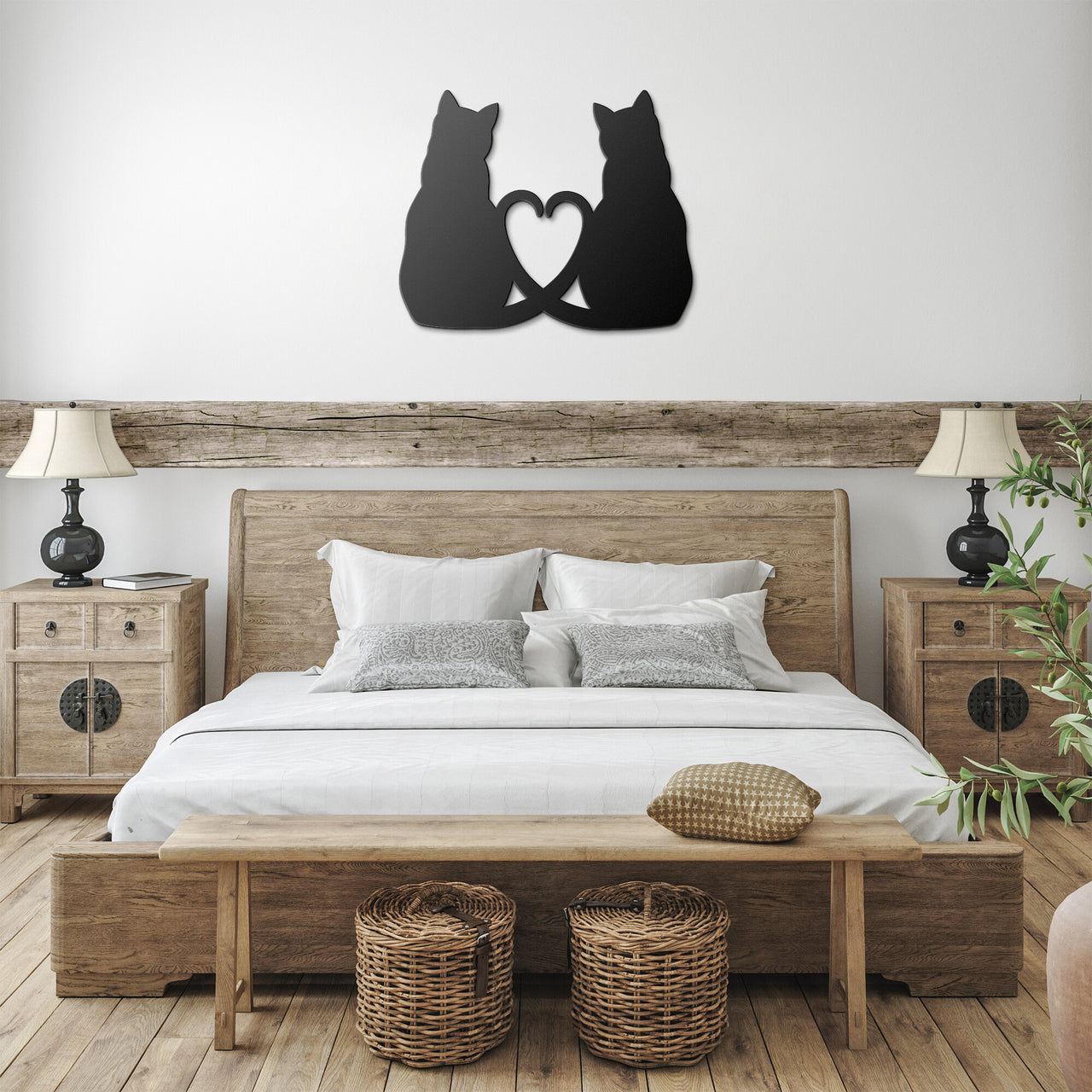 Cats in love-Steel Wall Art