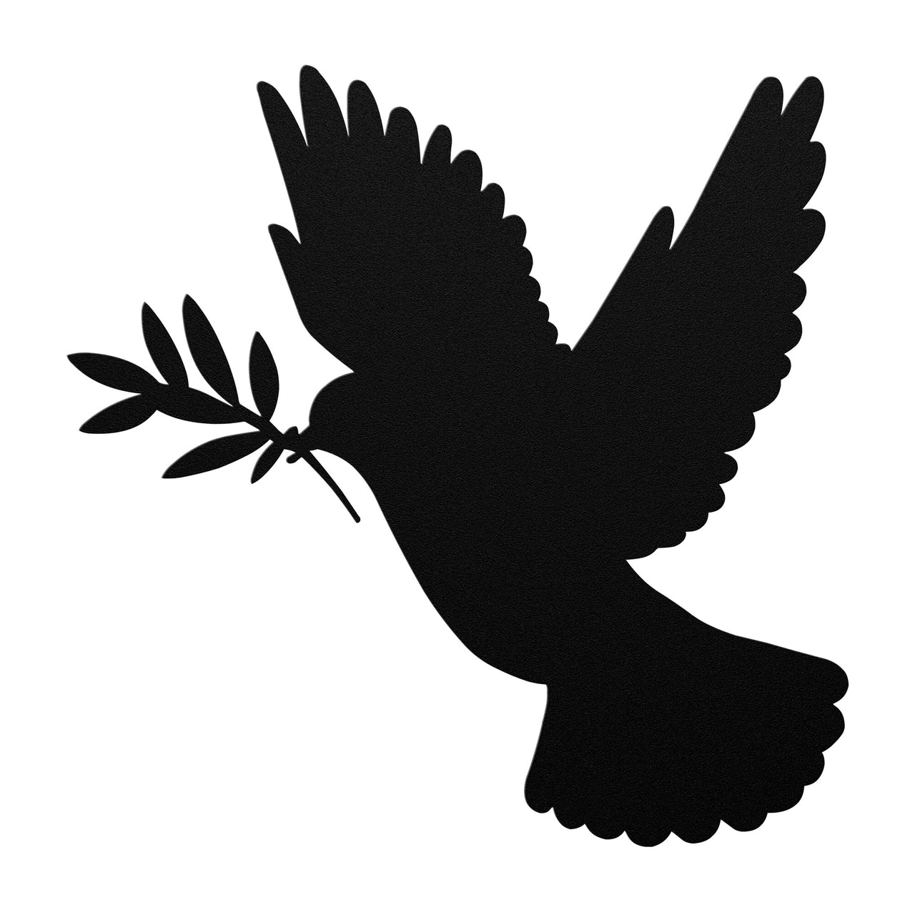 Dove with olive branch silhouette