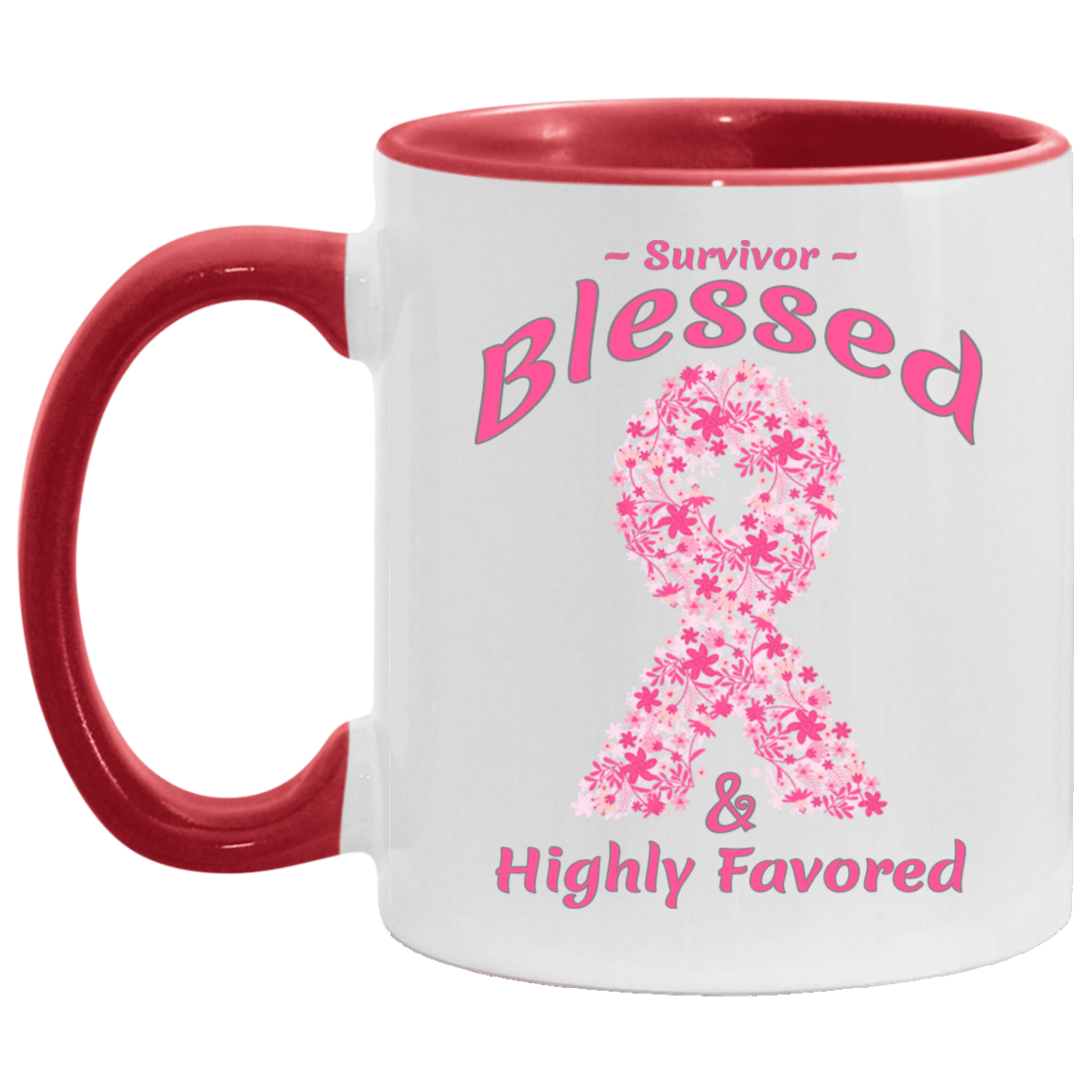 AM11OZ Brst Cancer Survivor_Blessed-Accent Mug