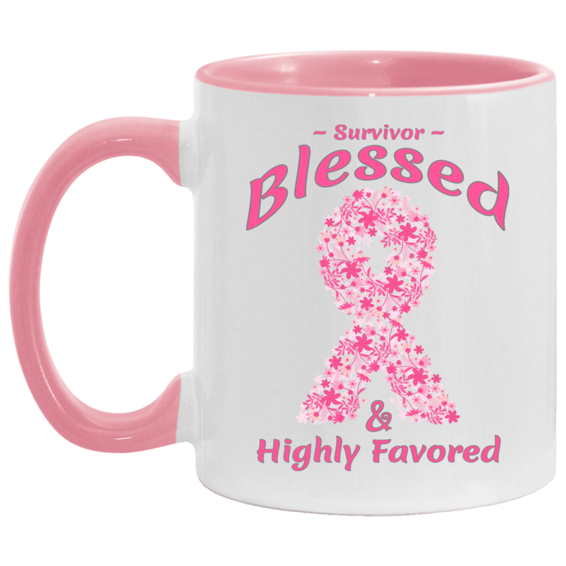 AM11OZ Brst Cancer Survivor_Blessed-Accent Mug