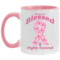 Thumbnail for AM11OZ Brst Cancer Survivor_Blessed-Accent Mug