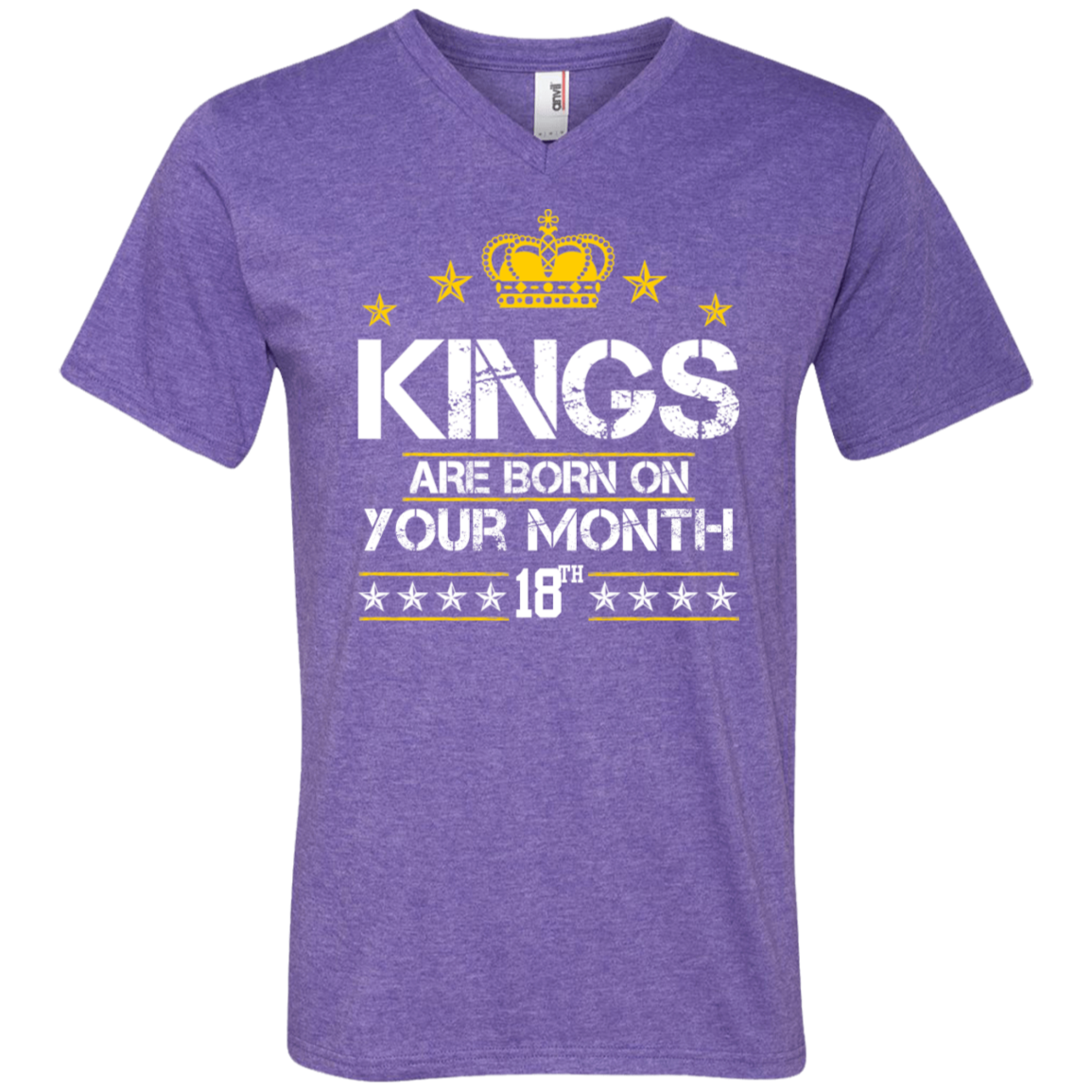 Men's V-Neck T-Shirt-Kings are Born On (your month/date) - JaZazzy 