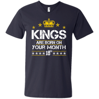 Thumbnail for Men's V-Neck T-Shirt-Kings are Born On (your month/date) - JaZazzy 