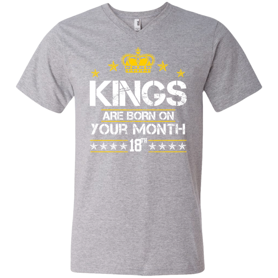 Men's V-Neck T-Shirt-Kings are Born On (your month/date) - JaZazzy 