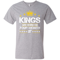 Thumbnail for Men's V-Neck T-Shirt-Kings are Born On (your month/date) - JaZazzy 
