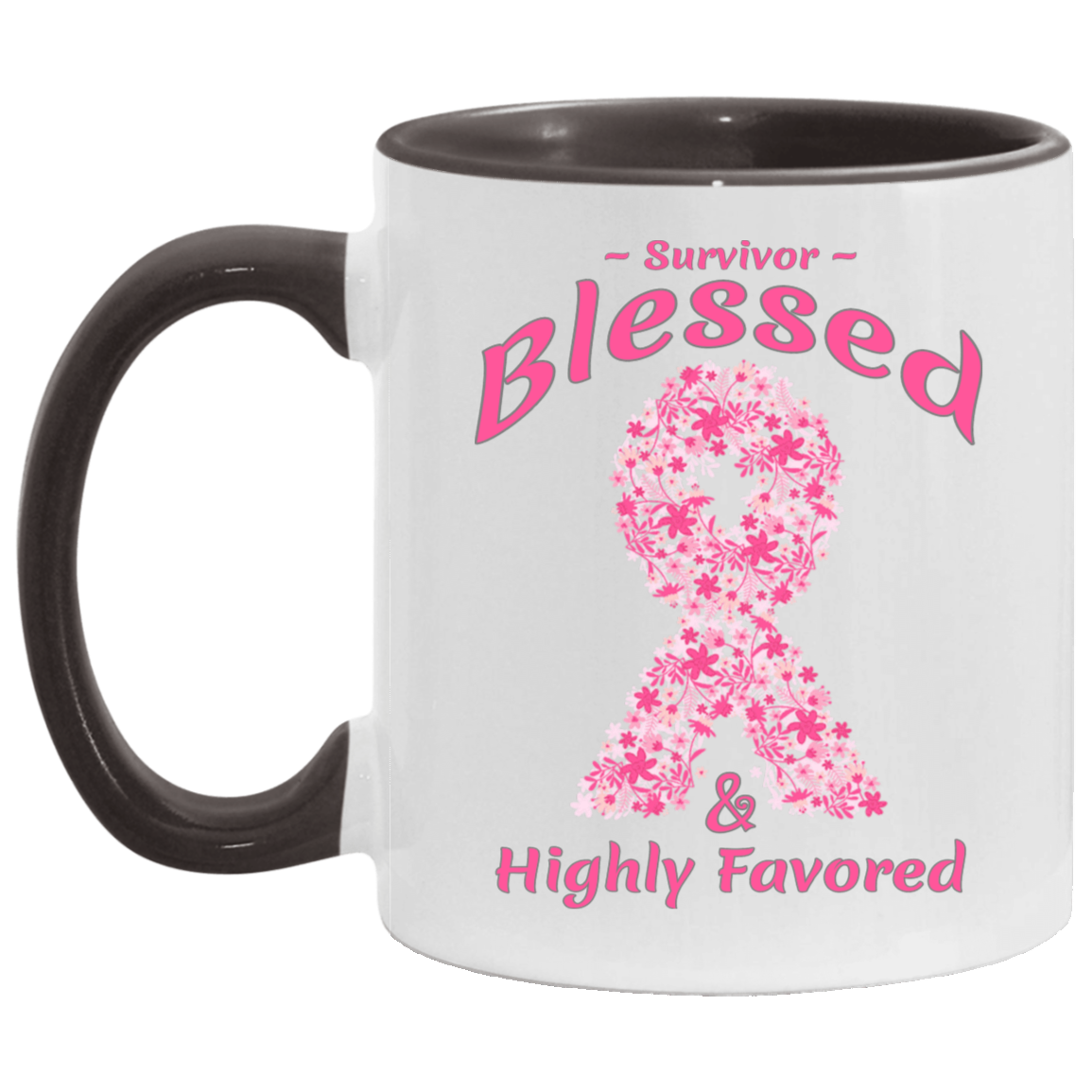 AM11OZ Brst Cancer Survivor_Blessed-Accent Mug