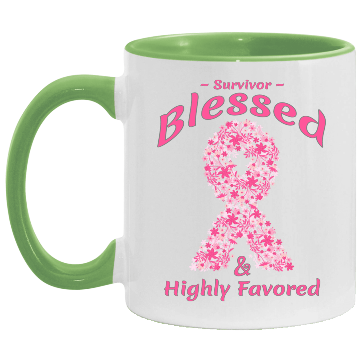 AM11OZ Brst Cancer Survivor_Blessed-Accent Mug