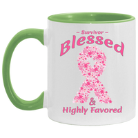 Thumbnail for AM11OZ Brst Cancer Survivor_Blessed-Accent Mug