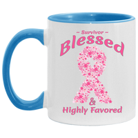 Thumbnail for AM11OZ Brst Cancer Survivor_Blessed-Accent Mug