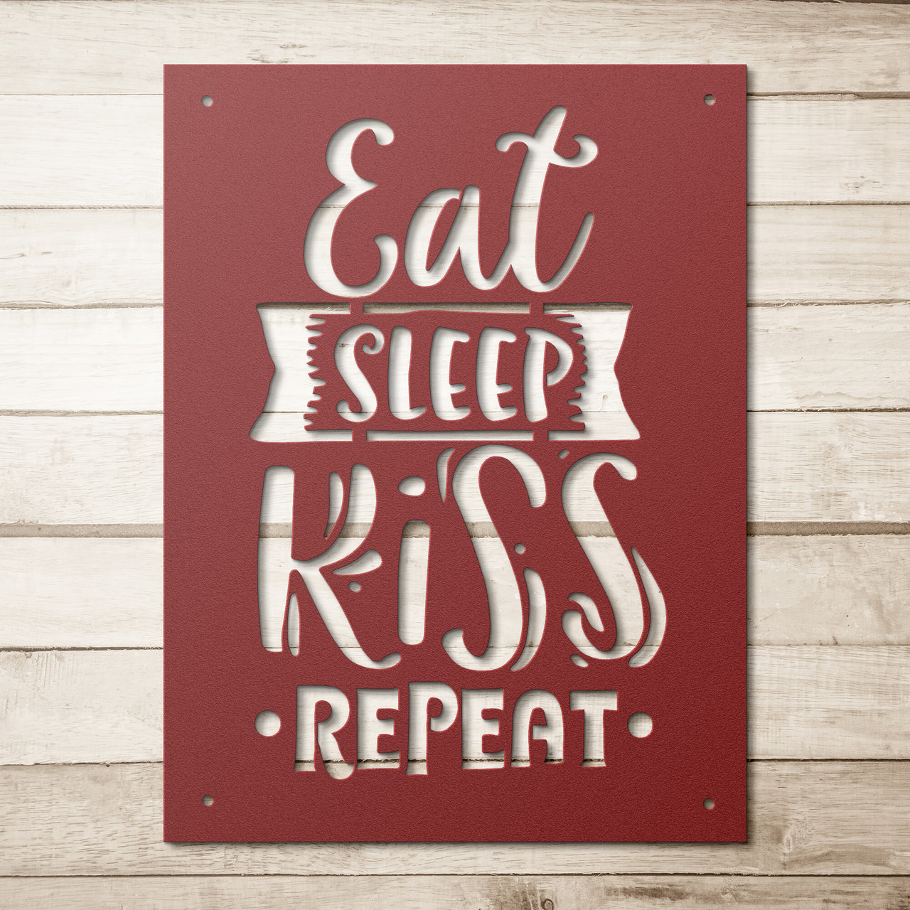 Eat sleep kiss repeat-Steel Wall Art