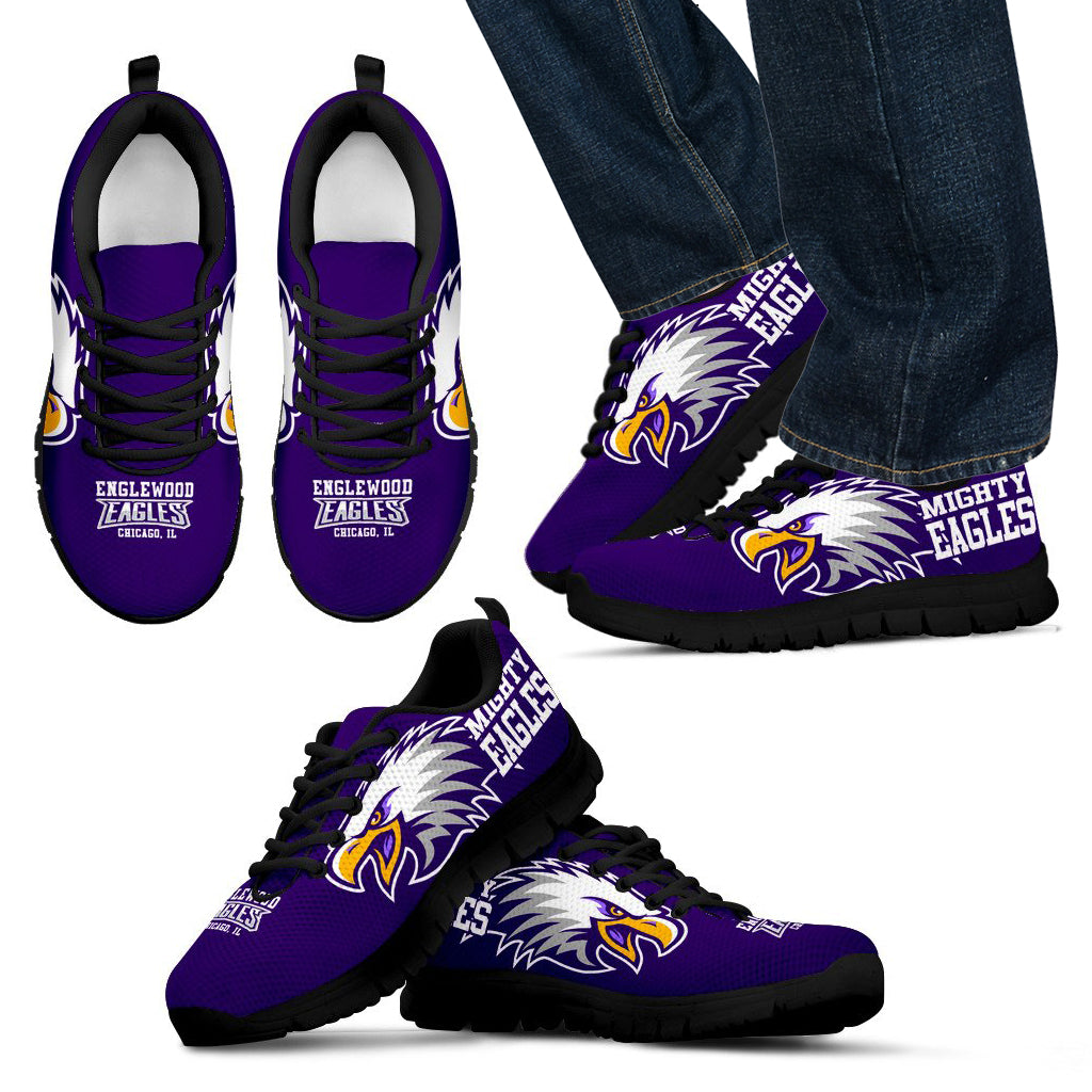 Englewood H.S. Chgo Sneaker- Purple Eagle-Blk_Men - JaZazzy 