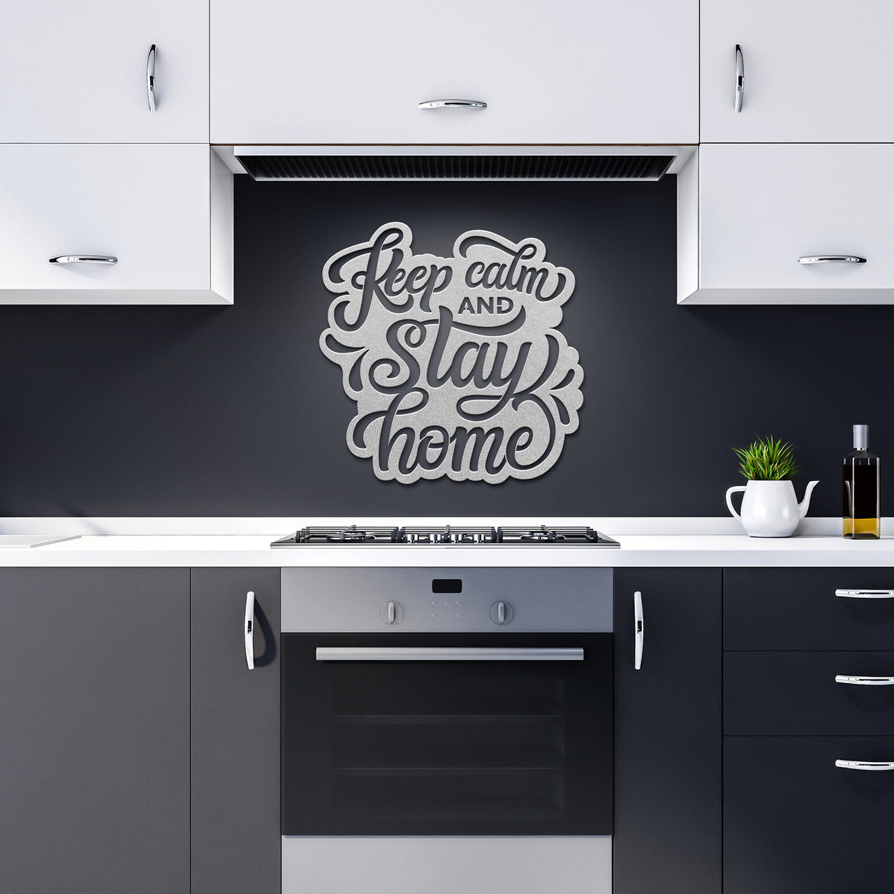 Keep Calm and Stay Home -Steel Wall Art