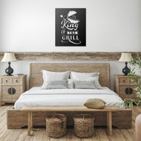 Thumbnail for King of the grill, grill and text design on wall over bed
