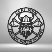 Thumbnail for Viking Battle Axe Ring Monogram - Steel Sign