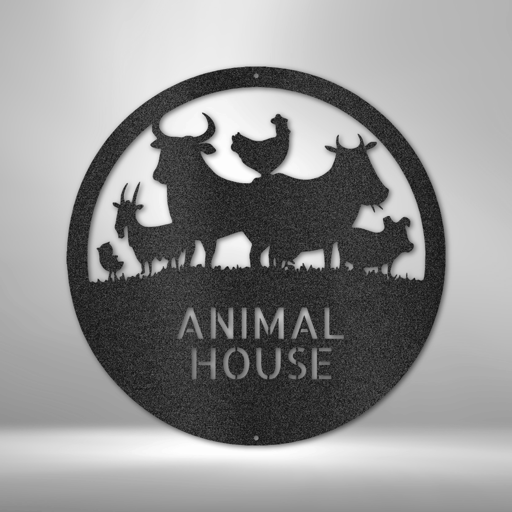 Animal House steel wall art.  Cows, Chicken, Pig, Goat Add personalization