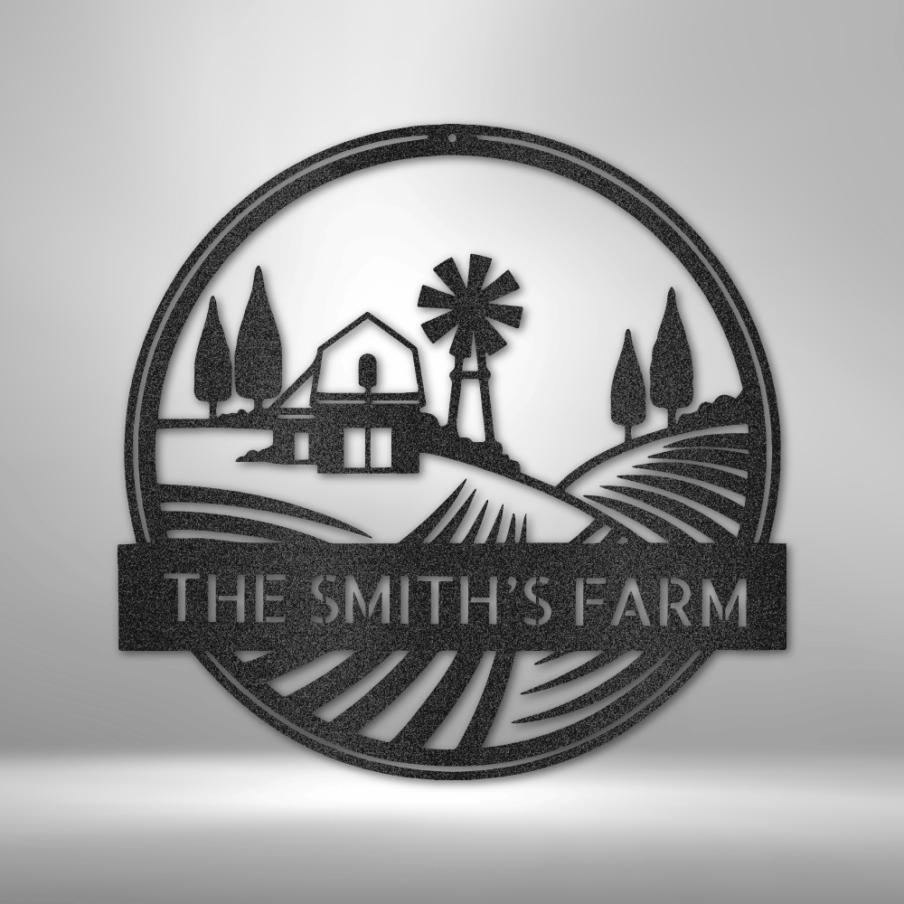 Rolling Fields and farm Monogram - Steel Sign