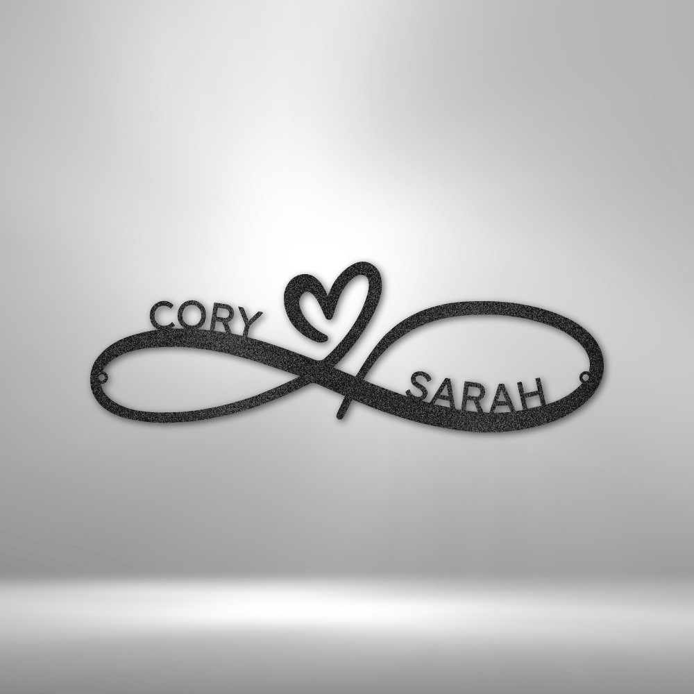 Personalize this Infinity Couples Monogram,Wall Art-Sign with two different lines of text. 