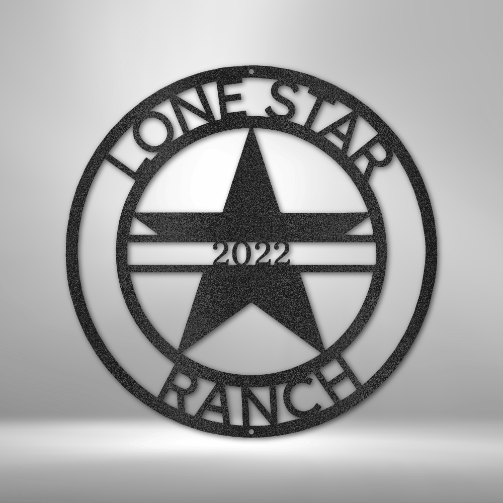 Lone Star 1 Monogram - Steel Wall Art Sign