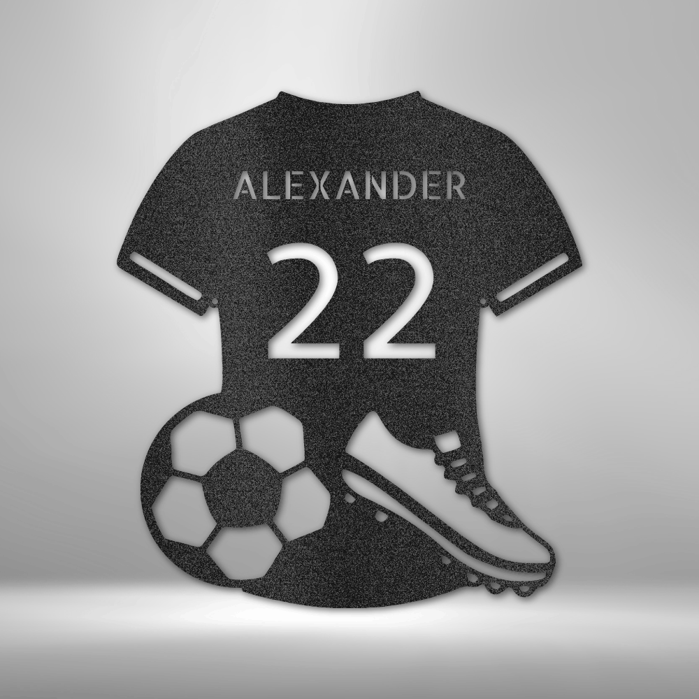 Jersery, Soccer Ball and Shoes with name and number.