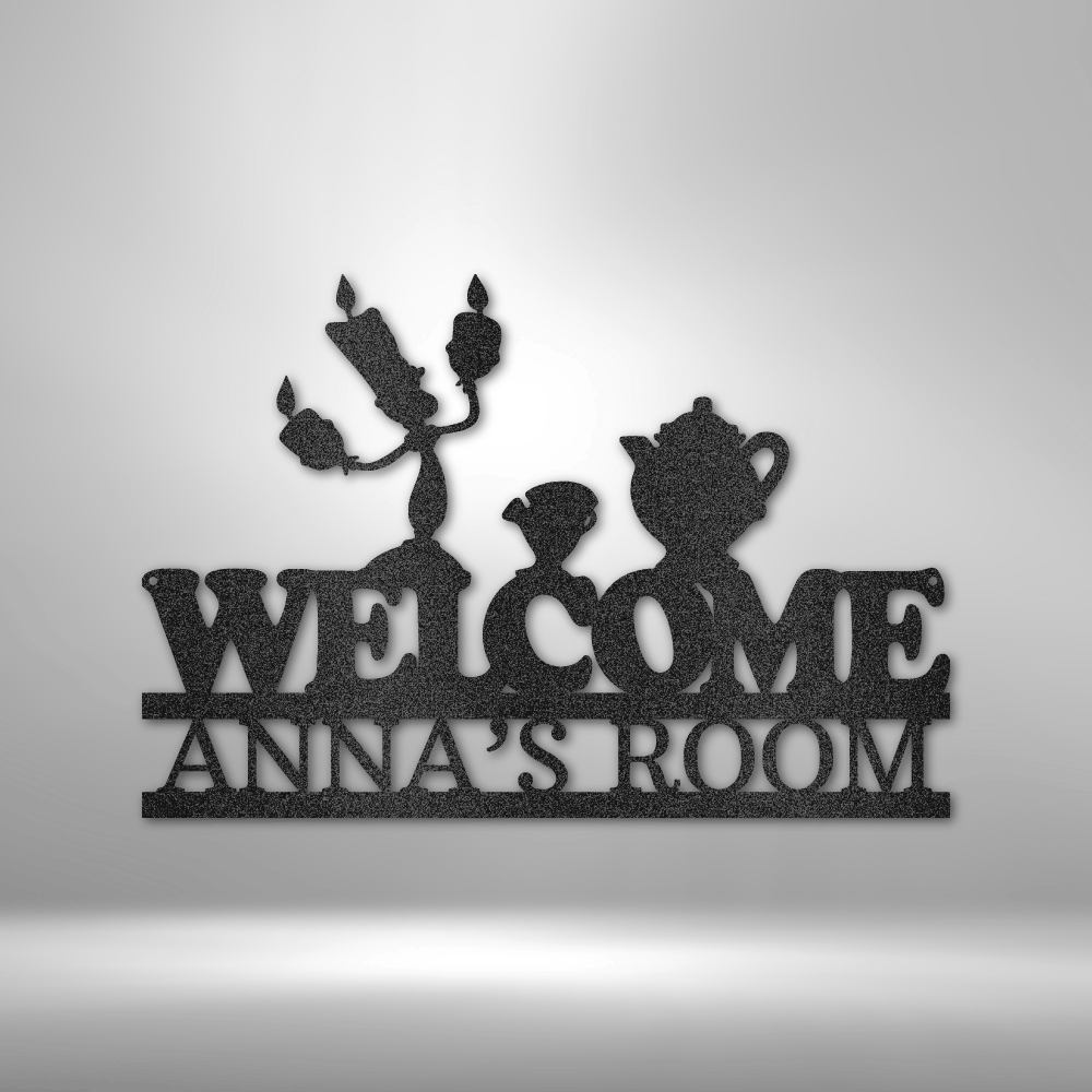 Welcome Be Our Guest Monogram - Steel Sign