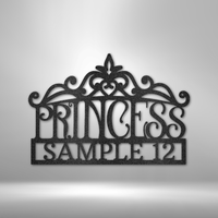 Thumbnail for Princess Crown Monogram - Steel Sign