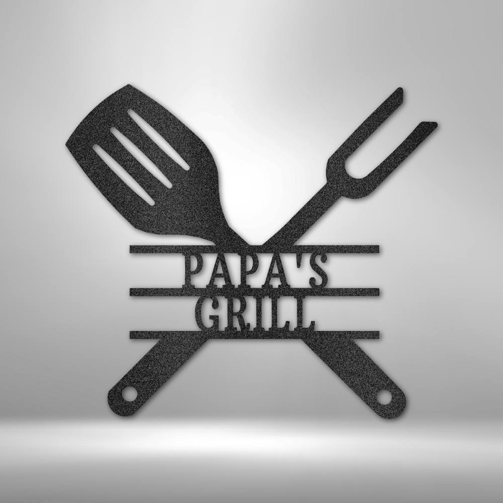 Personalize this Wall Art-Sign with two different lines of text. Fork and Spatula design.