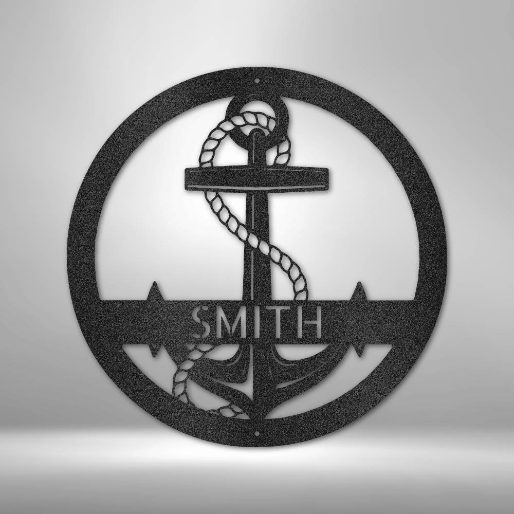 Anchor and rope Wall Art-Sign, add personalization.