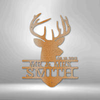 Thumbnail for Deer Head Monogram - Steel Sign