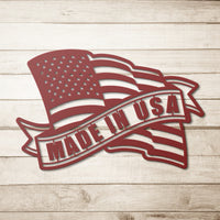 Thumbnail for Wall Art of Flag with banner, Made in USA. Made of steel and powder coated.