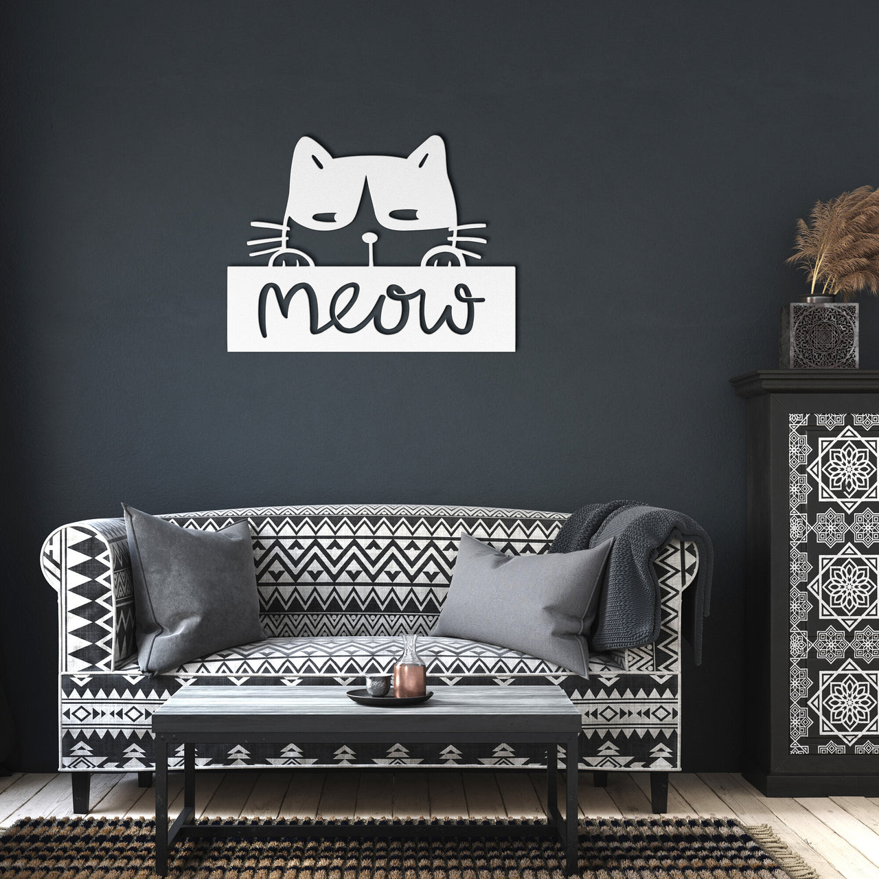 Meow Black Cat v.2_Steel Wall Art