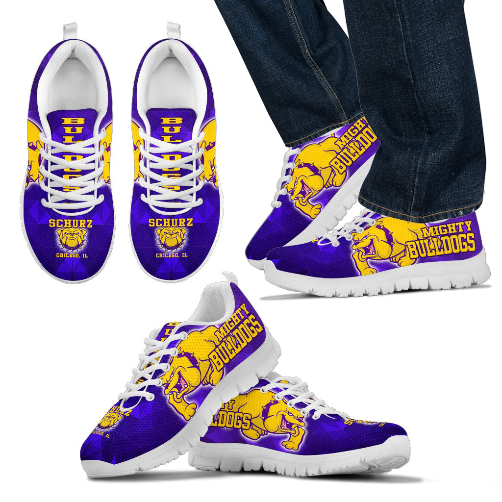 Schurz H.S. -Purple- Bulldogs-Chgo, IL _Mens Sneaker_Blk - JaZazzy 