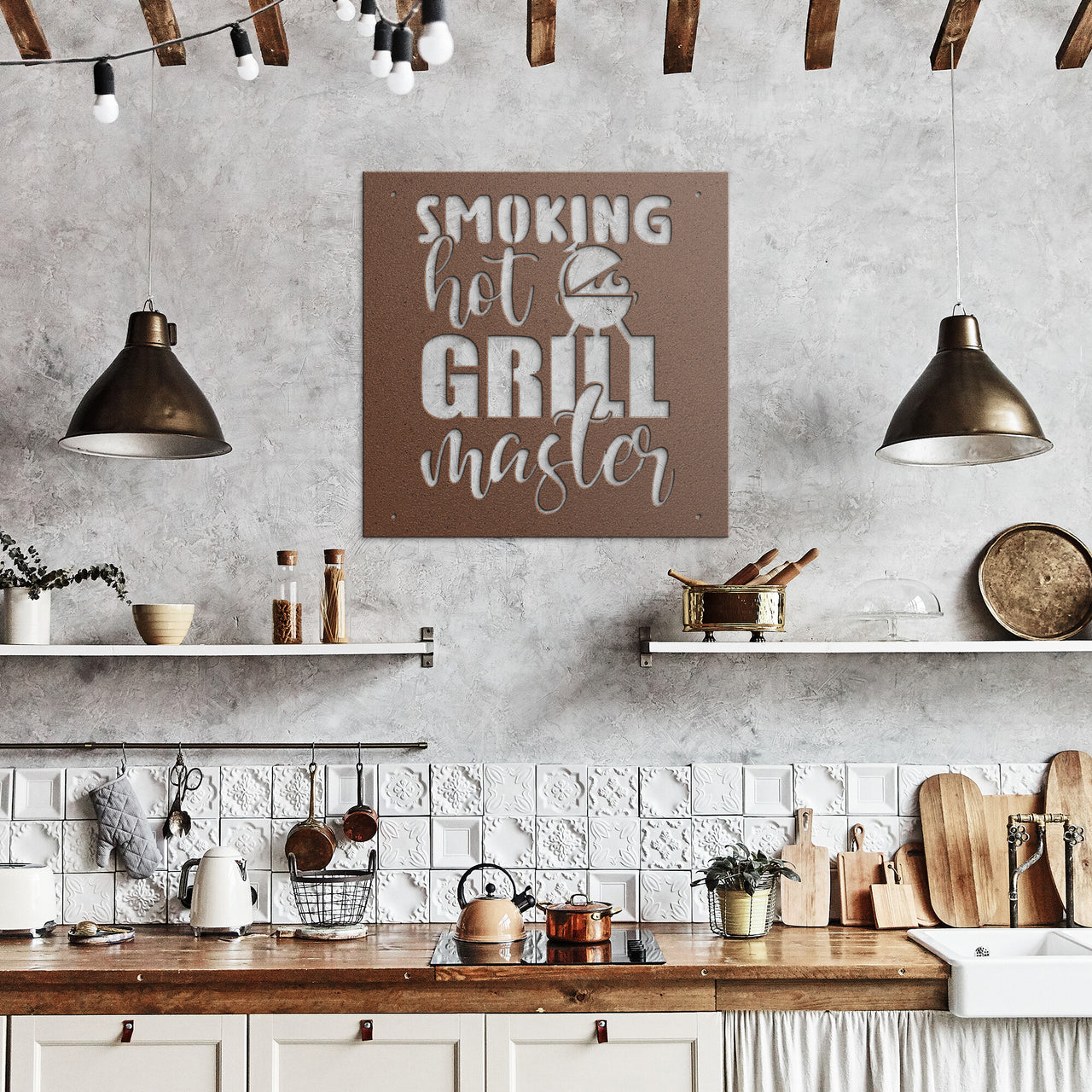 Smoking Hot Grill v2-Steel Wall Art