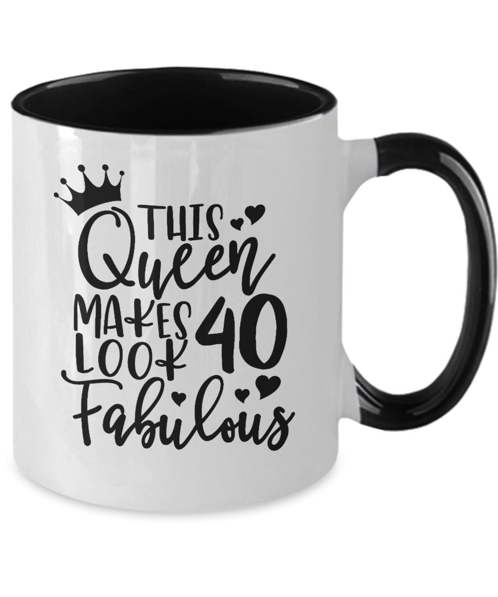 Queen 40 Fabulous two-tone mug-Black