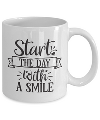 Thumbnail for Funny Mug-Start the day with a smile-Coffee Cup