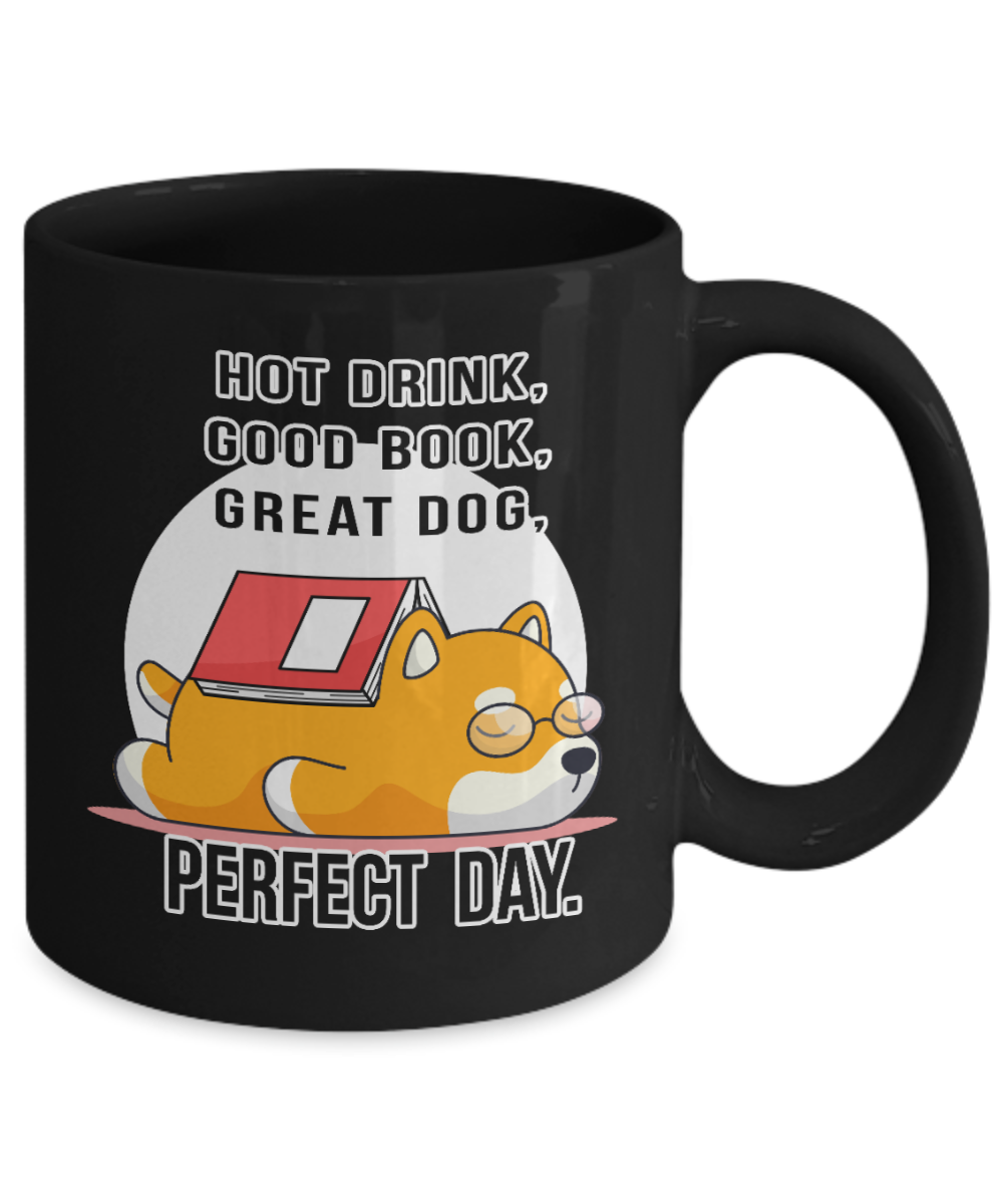 Fun Mug-Hot Drink-Good Book-Great Dog-Cup