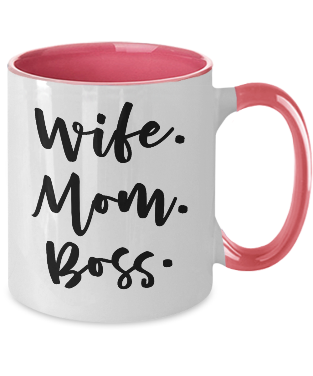 Wife Mom Boss-Two Tone Mug