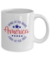 Thumbnail for Patriotic Mug -  Home of the Brave  Patriotic Coffee Cup