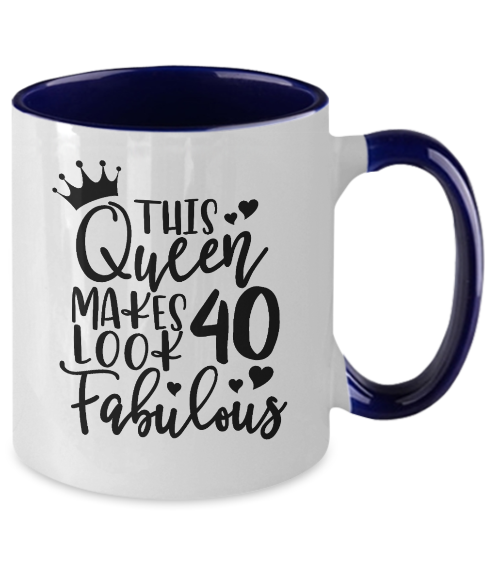 Queen 40 Fabulous two-tone mug
