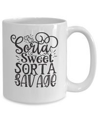 Thumbnail for Funny Coffee Mug-Sorta Sweet Sorta Savage-Funny Coffee Cup