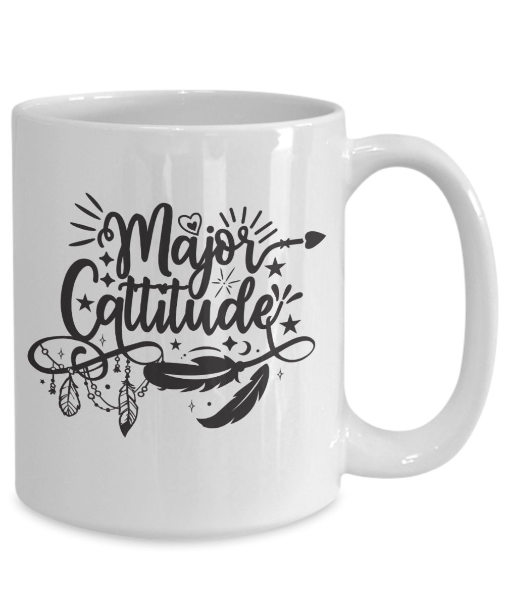 Funny Cat Mug-Major Cattitude-Fun Cat Coffee Cup
