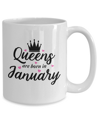 Thumbnail for Fun Birthday Mug-Queens are Born in January v2