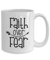 Thumbnail for fun faith cup-Faith Over Fear Coffee Mug