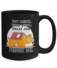 Thumbnail for Fun Mug-Hot Drink-Good Book-Great Dog-Cup