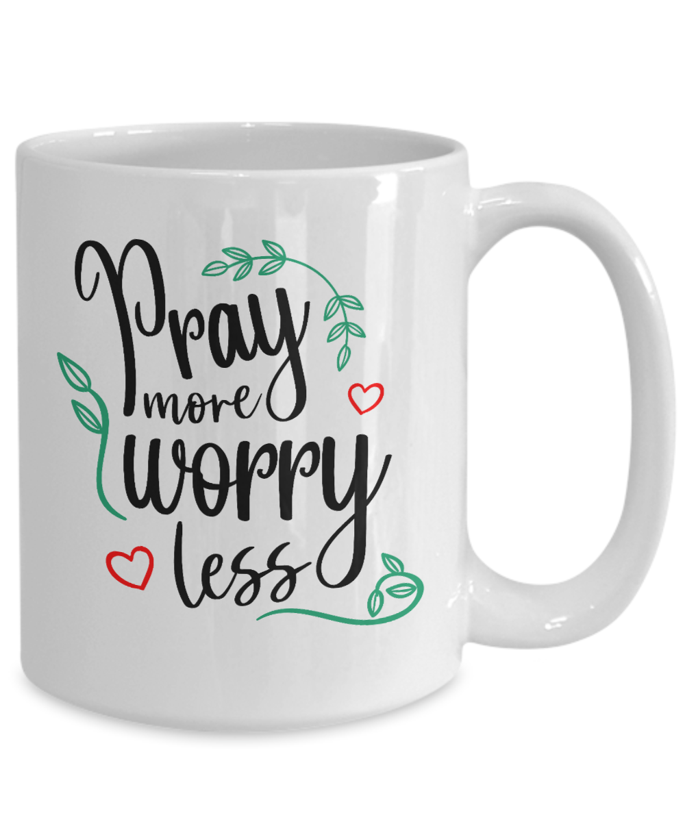Faith coffee mug-pray more worry less v2