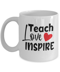 Thumbnail for Teacher Mug-Teach Love Inspire-Teacher Coffee Mug