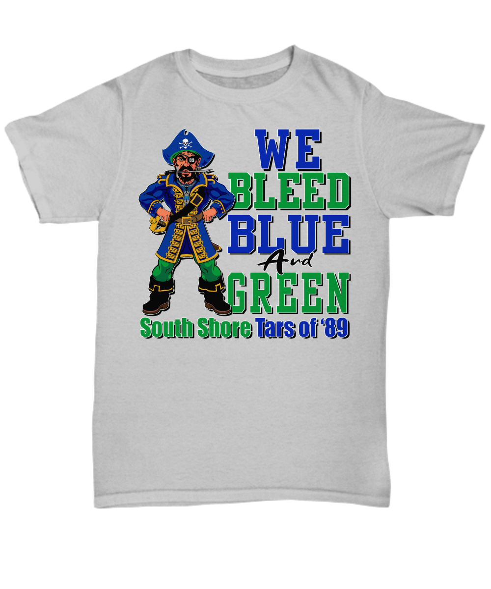 South Shore - We Bleed Blue and Green-tee 2 side