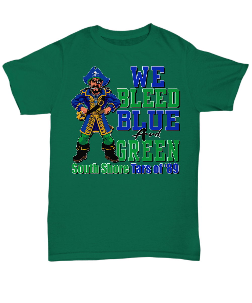 South Shore-We Bleed Blue and Green-tee 2 side