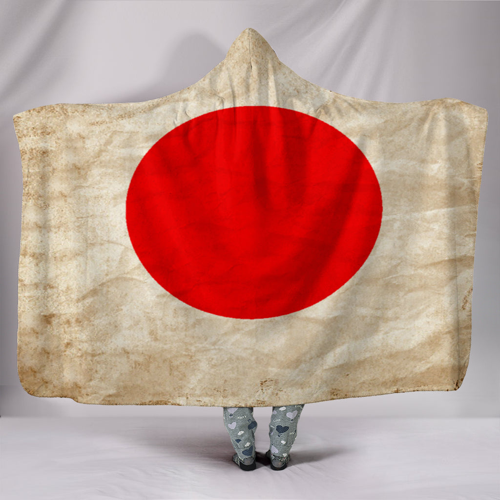 Hoodie Blanket - Japanese Flags_White-Red - JaZazzy 