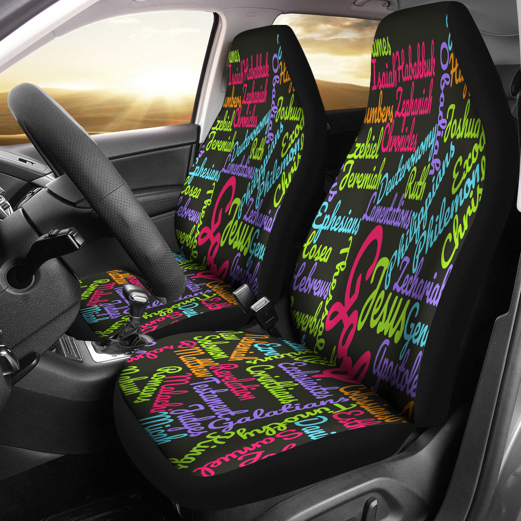 Custom-Made Holy Bible Books Pink Mixed Colors Car Seat Cover - JaZazzy 